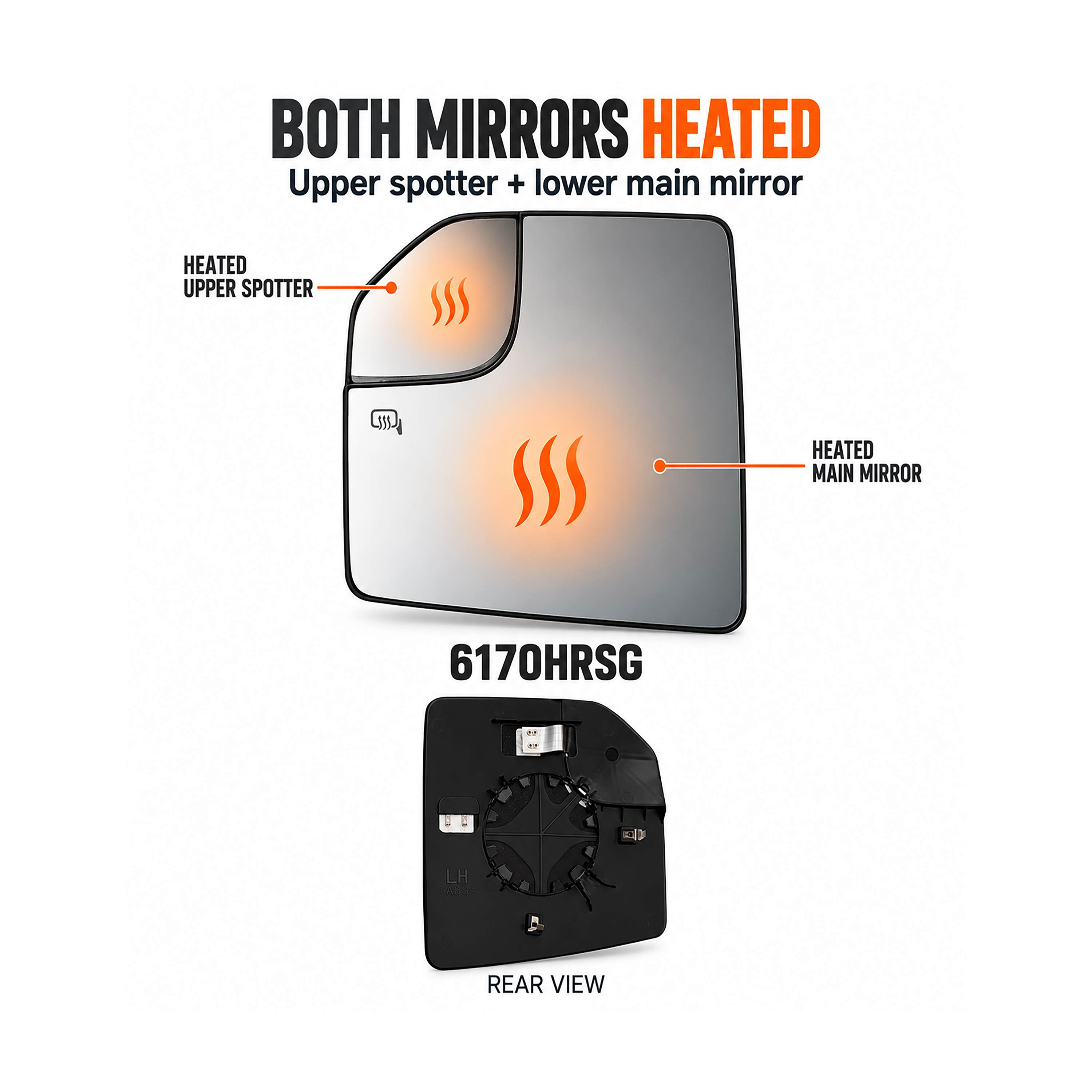 SIDE VIEW MIRROR HEATED W MOUNT